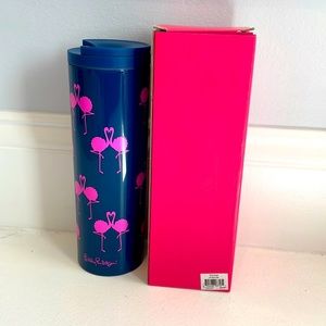 NWT Lilly Pulitzer “Flamingo” Stainless Steel Travel Mug 🦩